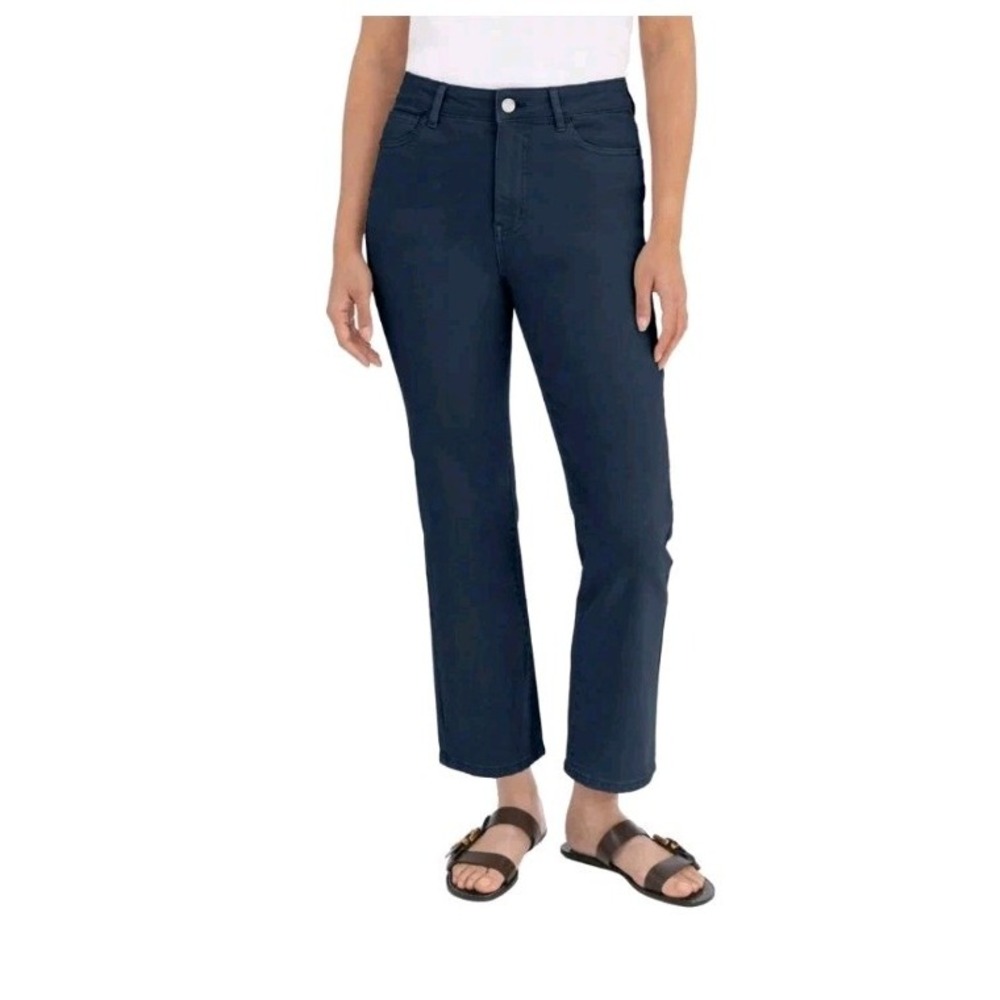 BlankNYC Womens Jeans Navy Blue Pants Straight Leg High-Rise 5-Pocket, 14/34